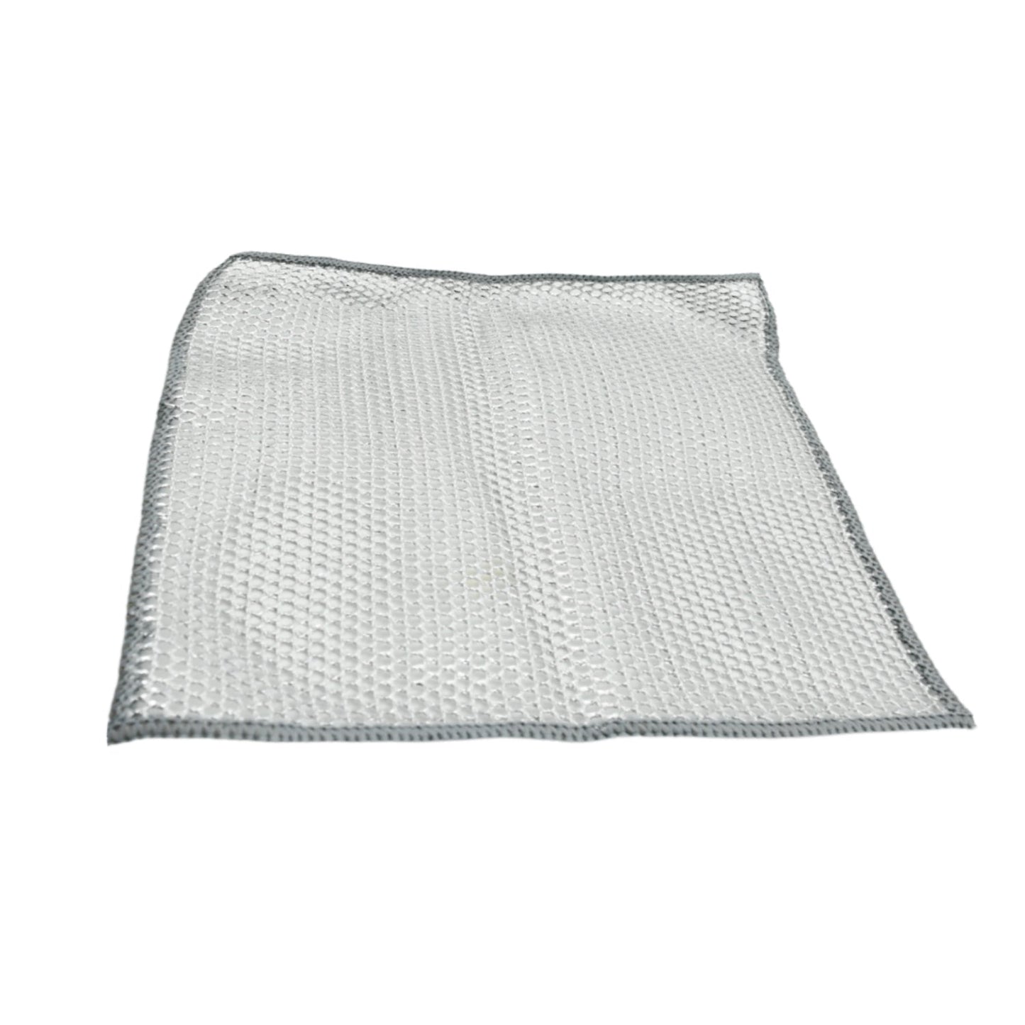 Double-Sided Microfiber Cloth & Stainless Steel Scrubber – Non-Scratch Wire (1 Pc, 20x20 cm)