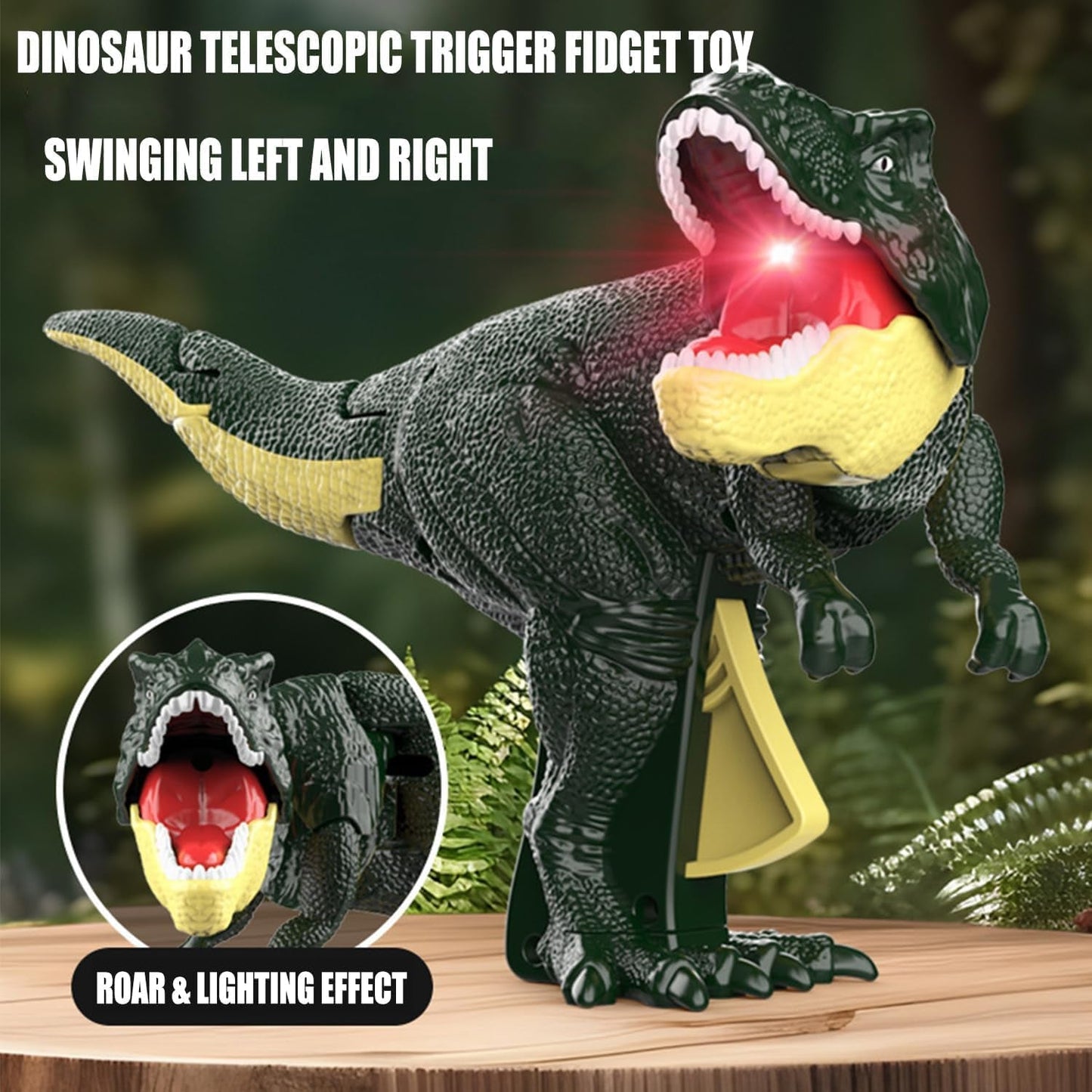 Dinosaur Roaring Toys Trigger, Dinosaurs Toys with Dinosaur Sound Lighting Model Vibrating Head Moving (3 + Years / 1 Pc)