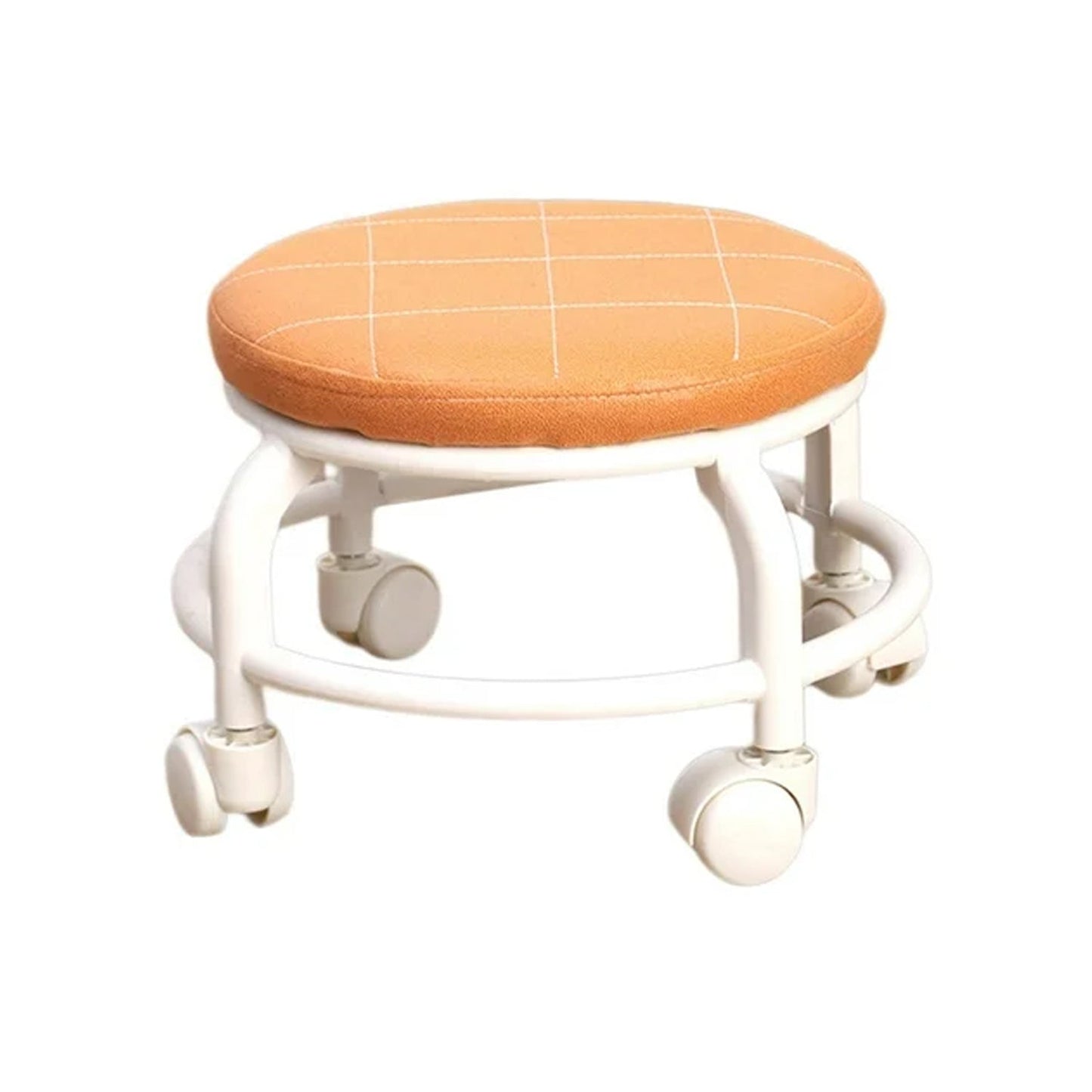 Roller Seat Stool Low Height Rolling Plastic Stool Multifunctional Small Household Movable Mini Stool Pulley Wheel Stool for Garage Home Library (1 Pc)