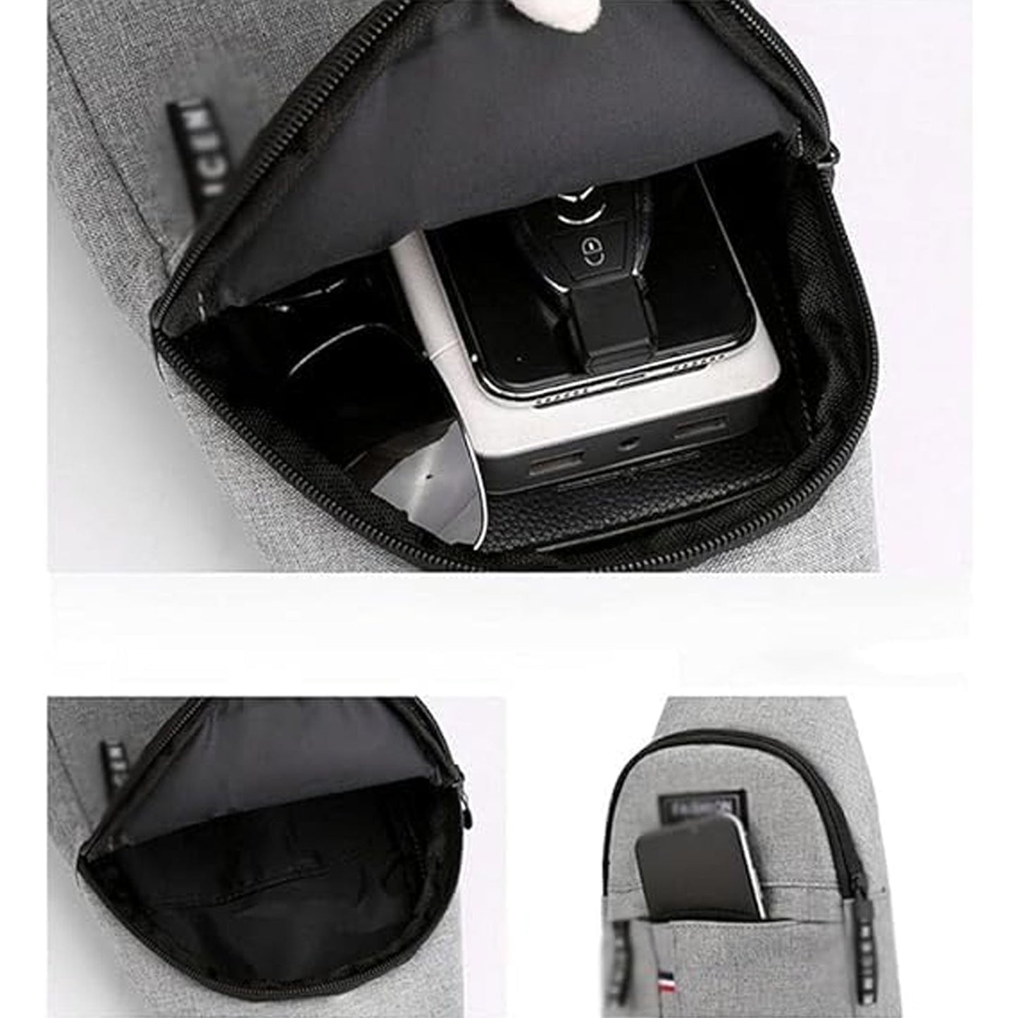 Waterproof Waist Bag, Shoulder Bags USB Charging Earphone Hook Sling Travel Bag (1 Pc / Mix Color)