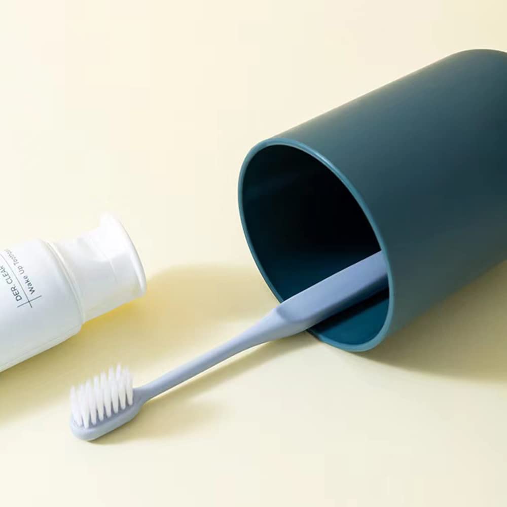 Multipurpose Wall Mount Toothbrush Holder Plastic Stand With 2 Cup (1 Set)