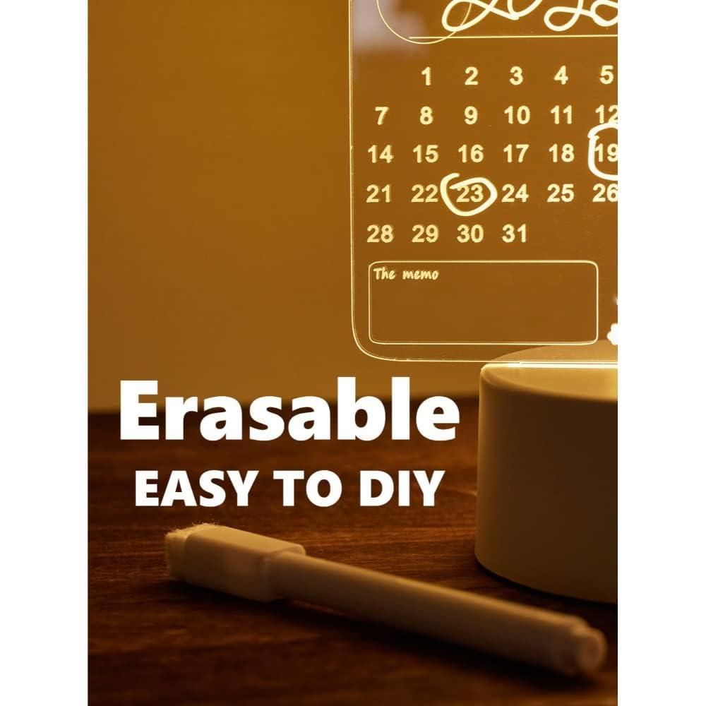 12939 Creative Visualization Lamp 3 Dacrylic Decorative Lamp For Creative Keeps Notes Drawing Table Lamp For Home Decor  Bedroom  Gift  Office Decoration  Erasable Board (Heart-shape  1 Pc)