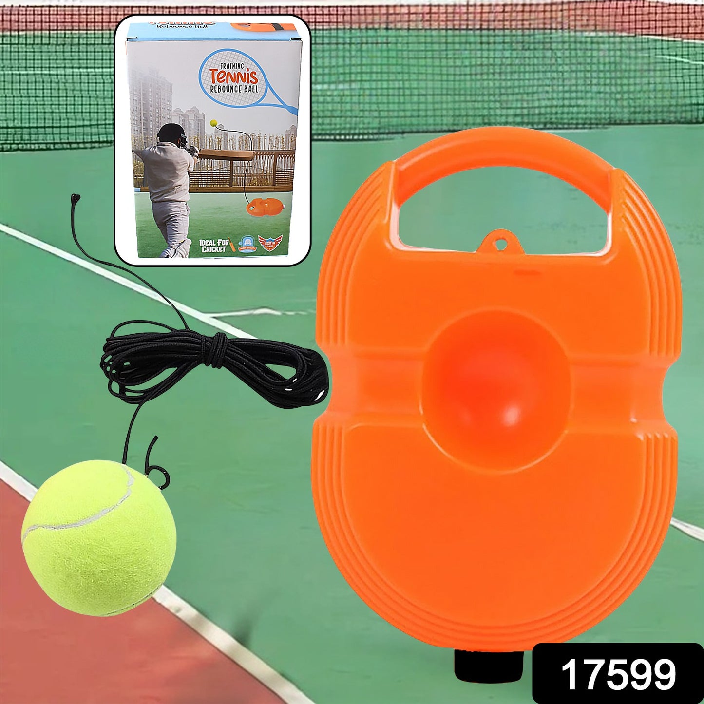 17599 Tennis Trainer Rebound Ball With String Convenient Tennis Training Gear Tennis Practice Device Base For Kids Adults