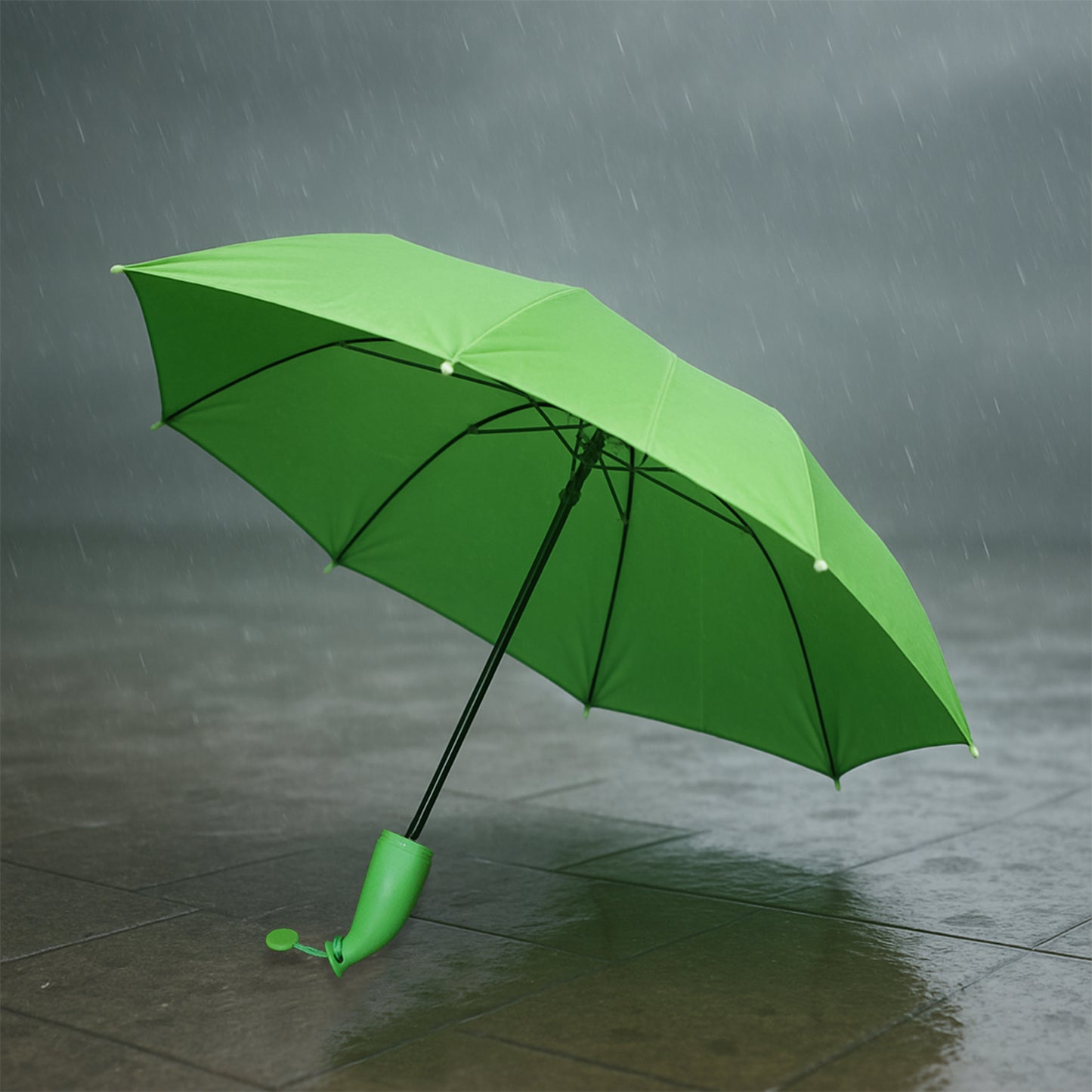 Green Stylish Banana Shaped Mini Foldable Umbrella
