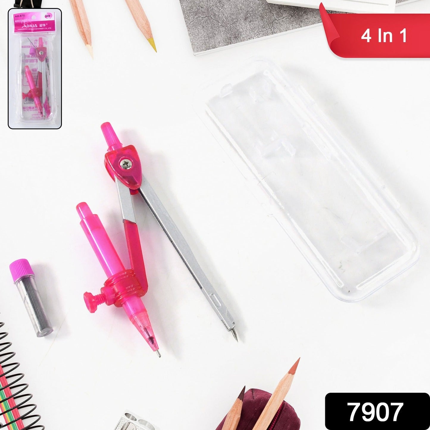 Student Geometry Compass Set (4 in 1)