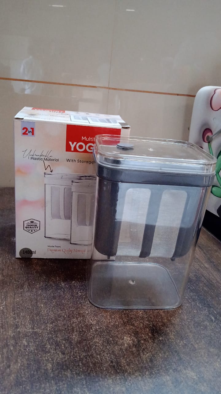 2 in 1 Yogurt Strainer with Storage Box – 1400ml (Plastic + Steel)