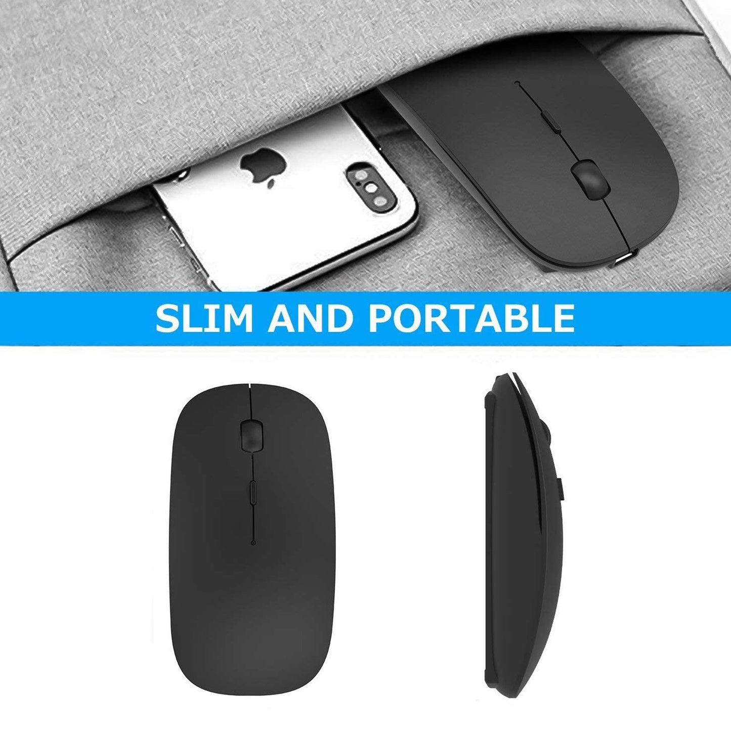 6077 Wireless Mouse For Laptop pc mac ipad Pro computer ( Note: No Glow curve available no batteries included please check images only )