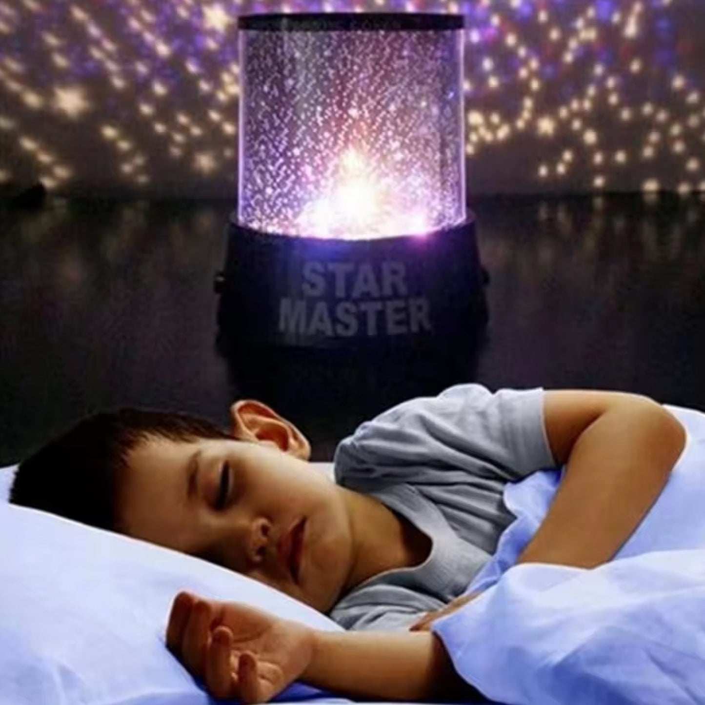 LED Projector Night Light Amazing Lamp, 3 Battery operated lamps, Rotation With the music Function, Master for Kids Bedroom Home Decoration Night Romantic Gift (Battery Not Included / 1 pc)
