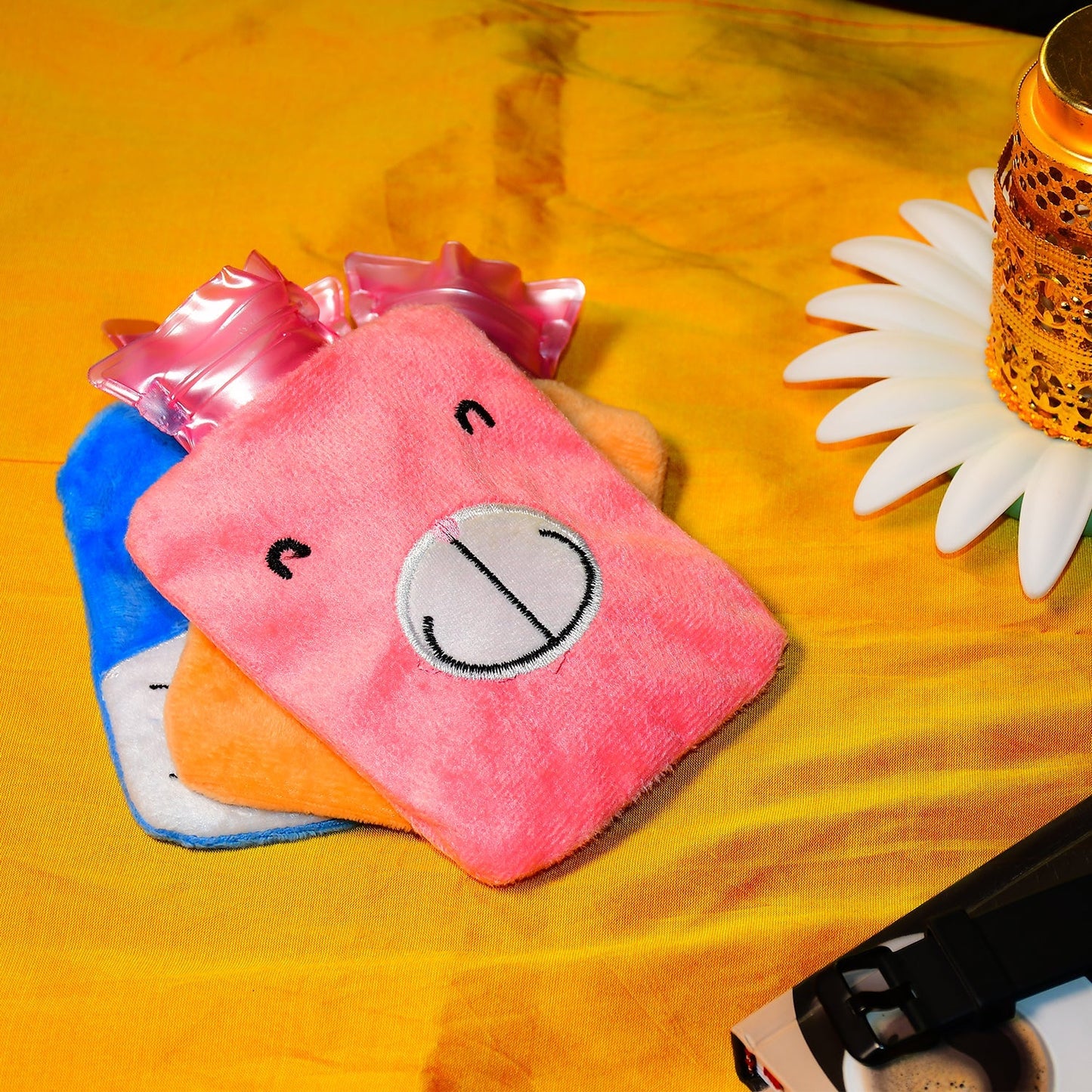 Pink Hot Water Bag with Cover – Relief for Neck, Shoulders & Cramps