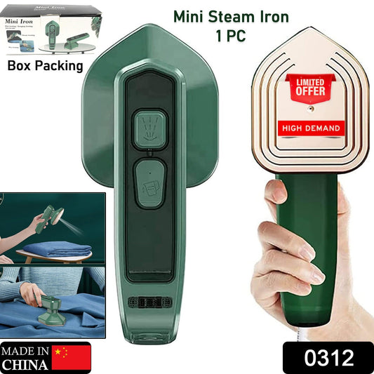 0312 Mini Steam Iron Handheld Garment Steamer For Clothes - Portable Travel Household Ironing Machine Fast Heat Up Powerful Steam Compact Design For Travel And Home Quilting Sewing Iron Useful Gifts For Family Members Friends Birthday (1 Pc)